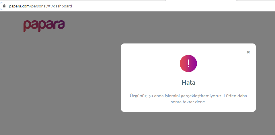Papara web sitesine ulaşılmıyor! Paparaya Erişim Sorunu!
