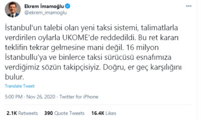 Ekrem İmamoğlu'nu Taksi Sahipleri yuhaladı, Taksi plaka sahipleri bu Sefer'de aciz diyor!