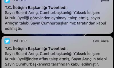 İletişim Başkanlığı'dan YİK Üyesi Bülent Arınç'ın için "af talebi skandal paylaşım! kriz çıktı!