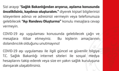 COVID-19 aşı uygulaması konusunda tanımadığınız numaralardan çağrı ve mesajlara itibar etmeyin