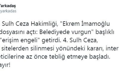 Ekrem İmamoğlu yolsuzluk dosyasını açtı haberlerine erişim engeli gelince Barış Yarkadaş sansüre hayır dedi!