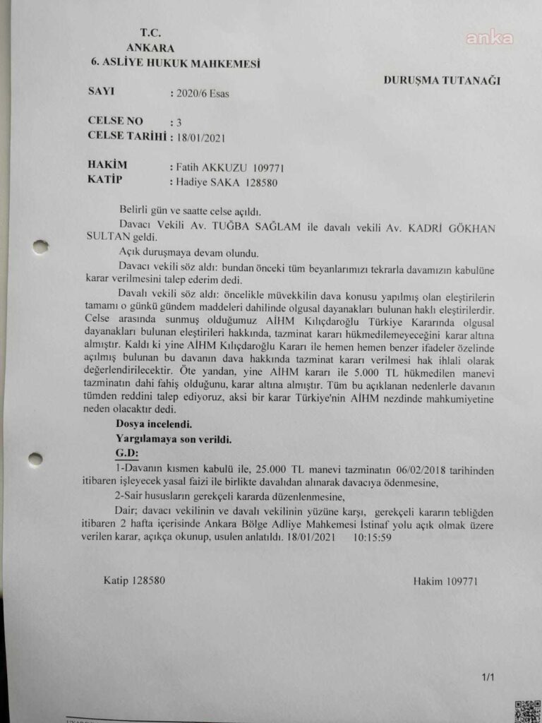 Kemal Kılıçdaroğlu, AİHM ve istinaf kararlarına rağmen tazminata çarptırıldı! Ak parti genel başkanı ve Cumhurbaşkanı Erdoğan ile girdiği davayı kazanan Kılıçdaroğlu yeniden ceza ile ret edilerek cezaya çarptırılması gündeme bomba gibi düştü, Mahkemelerin bir birinden farklı kararlar vermesi ise akıllara soru işareti getirdi. Bir çok hukukçu ise Kılıçdaroğlu davayı tekrar kazanır ve tazminatı hazine öder diyerek uyarıda bulundu!