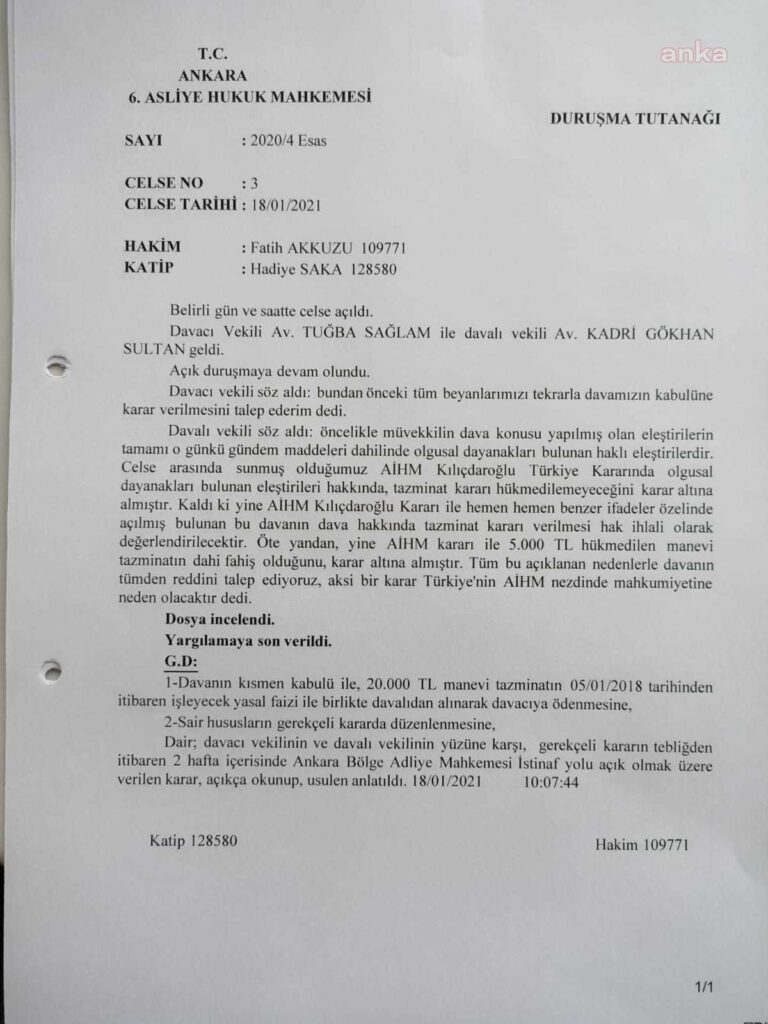 Kemal Kılıçdaroğlu, AİHM ve istinaf kararlarına rağmen tazminata çarptırıldı! Ak parti genel başkanı ve Cumhurbaşkanı Erdoğan ile girdiği davayı kazanan Kılıçdaroğlu yeniden ceza ile ret edilerek cezaya çarptırılması gündeme bomba gibi düştü, Mahkemelerin bir birinden farklı kararlar vermesi ise akıllara soru işareti getirdi. Bir çok hukukçu ise Kılıçdaroğlu davayı tekrar kazanır ve tazminatı hazine öder diyerek uyarıda bulundu!