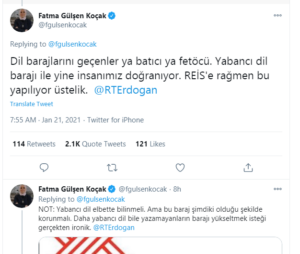 Fatma Gülşen Koçak yabancı dil bilenler ya batıcı ya fetöcü dedi!