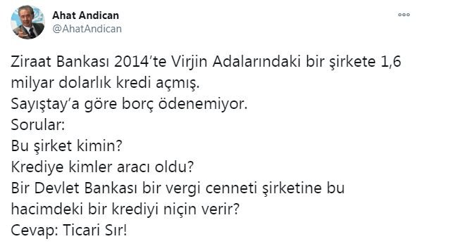 Ziraat Bankası’ndan Virjin adalarına korkunç para transferi ortaya çıktı 1,6 milyar dolar kime gitti!