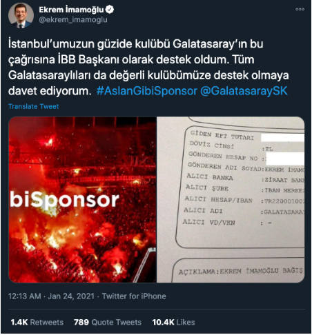 Ekrem İmamoğlu'ndan Galatasaray'ın 'Aslan Gibi Sponsor' oldu Ak Partililer Çıldırdı!