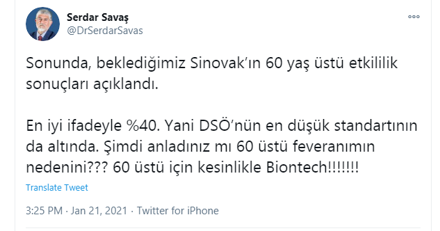 Dr. Serdar Savaş'ın dediği doğru çıktı 60 üstü için kesinlikle Biontech! Korona aşısın 'da skandal ortaya çıktı!