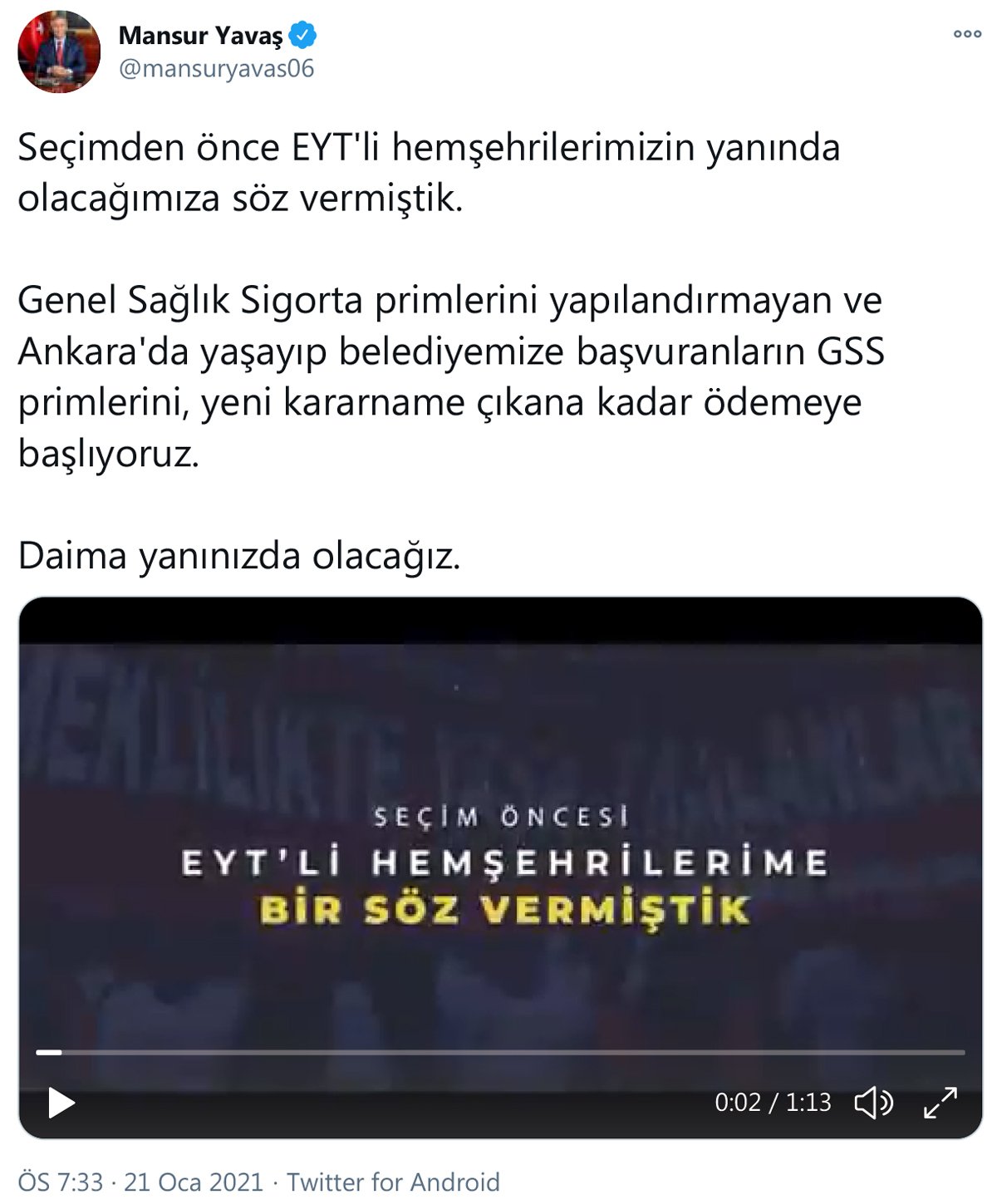 Ak Parti ret etti, Mansur Yavaş EYT'liler için GSS primleri ödeme başlıyor!