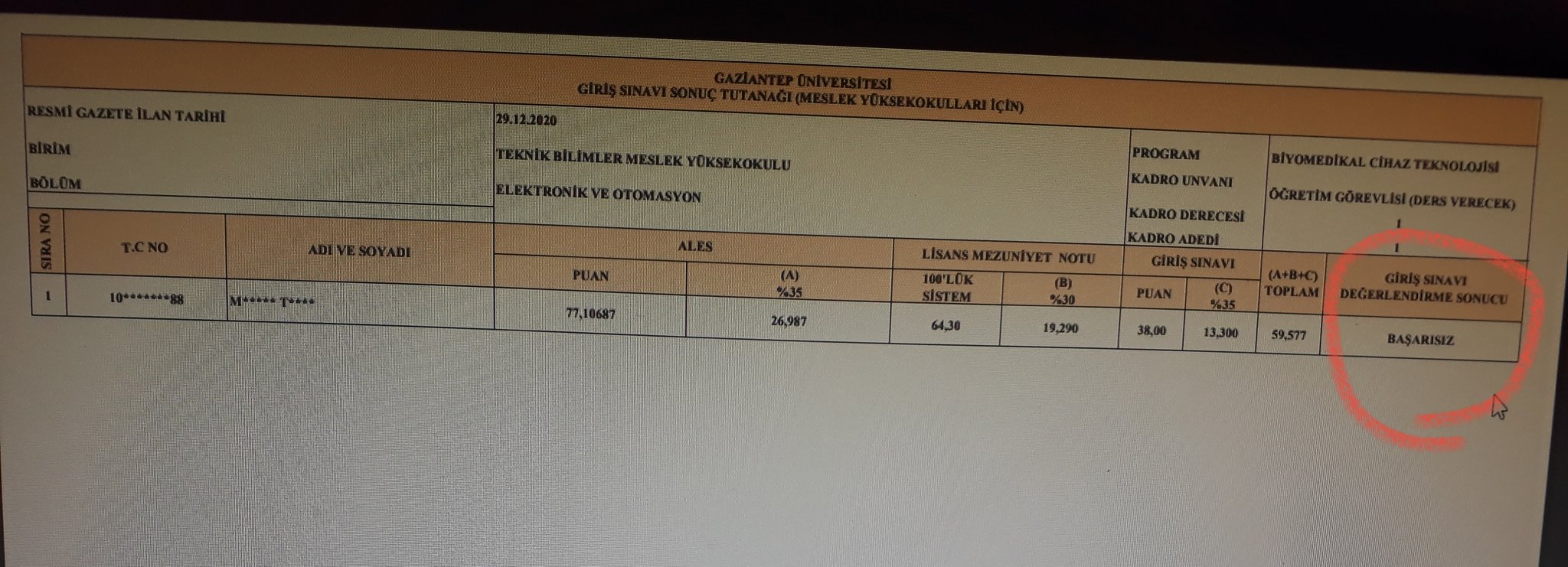 TÜGVA temsilcisi Mahmud Tekin sadece kendisinin girebileceği kişiye özel sınavı geçemedi