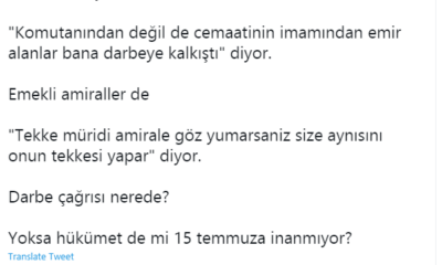 Anketör Kemal ÖZKİRAZ: Yoksa hükümet de mi 15 temmuza inanmıyor?