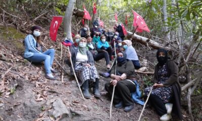 Rize İkizdere'de Mehmet Cengiz'in taşocağına karşı direnen köylüler ormanı Şanlı Türk bayrağı ile süsledi!