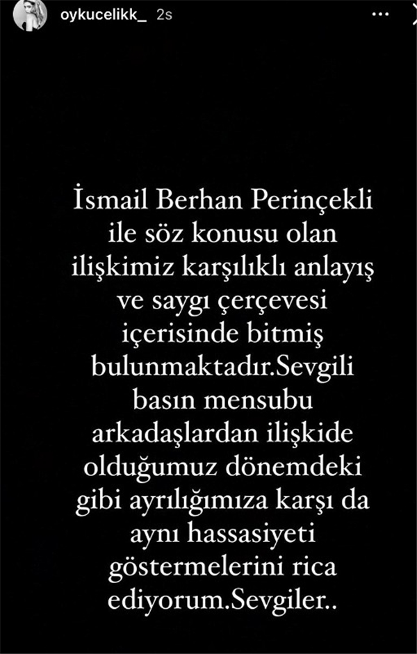 Öykü Çelik, İsmail Berhan aşkı bitti, evlilik teklifine evet demişti!