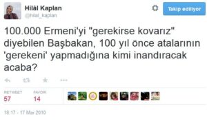 Hilal kaplan ermeni soykırımı destekledi mi