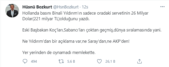 binali yıldırımın serveti