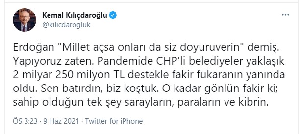 "Sen batırdın, biz koştuk. O kadar gönlün fakir ki; sahip olduğun tek şey sarayların, paraların ve kibrin