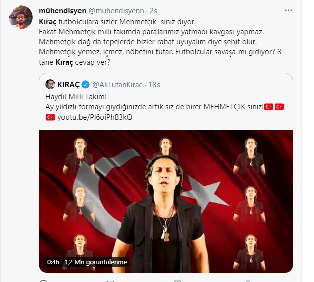 Rock sanatçısı Kıraç'ın milli takım için yaptığı şarkıya tepki yağdı! Milli takımı Metlikle kıyasladı!