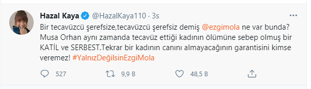 Ezgi Mola’ya destek yağıyor: #YalnızDeğilsinEzgiMola Musa Orhan hakaret ettiği için dava açıldı!