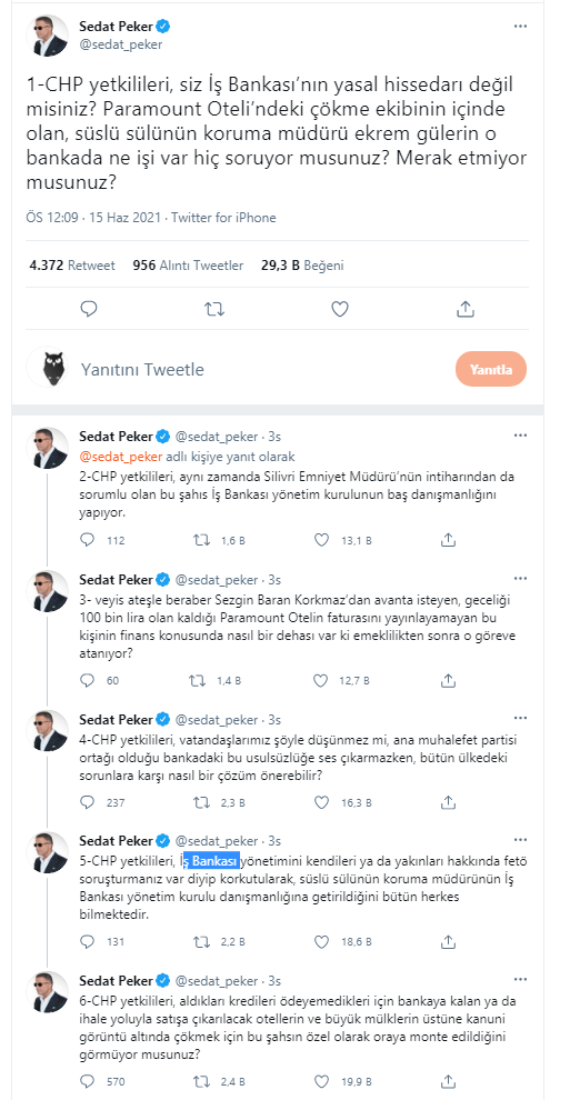 sedat peker iş bankası chp süleyman soylu