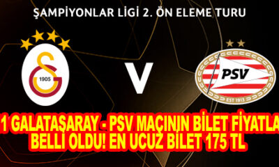 2021 Galatasaray - PSV maçının bilet fiyatları belli oldu! En ucuz bilet 175 TL