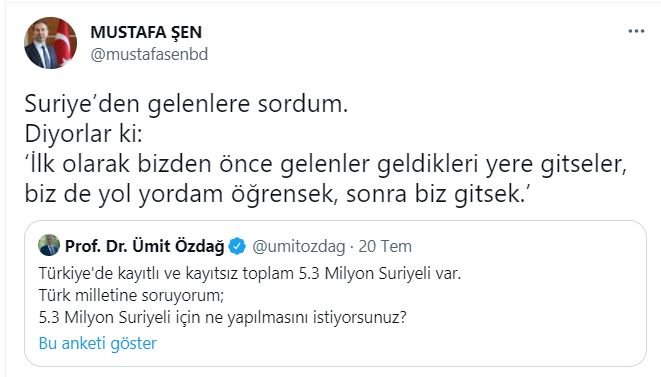 Ak Partili Mustafa Şen, Suriyelileri savunayım derken Türkleri hedef aldı