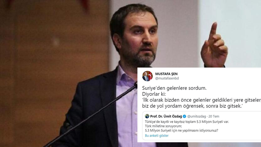 Mustafa Şen, Suriyelileri savunayım derken Türkleri hedef aldı