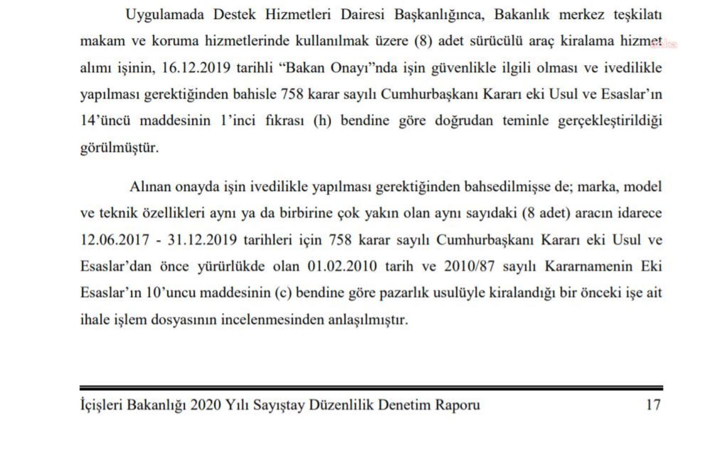 Sayıştay raporu, İçişleri Bakanlığı'ndaki usulsüzlüğü ortaya çıkardı