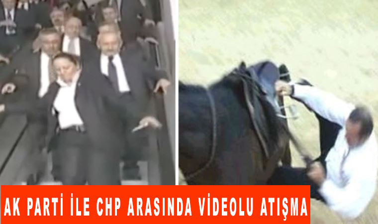 Ak Parti ile CHP arasında videolu atışma! Cumhurbaşkanı Erdoğan'ın Attan Düştüğü video ile cevap verildi!