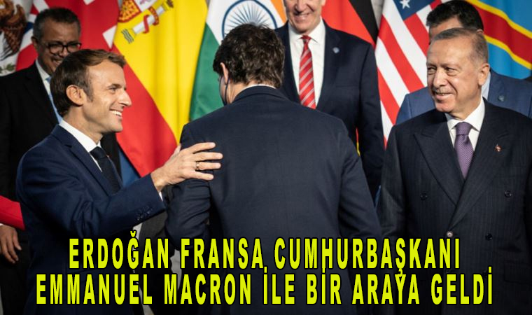 Erdoğan, Roma'daki G20 Liderler Zirvesi kapsamında Fransa Cumhurbaşkanı Emmanuel Macron ile bir araya geldi