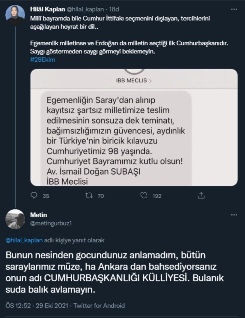 İBB Meclis'ten gelen '29 Ekim' mesajı Hilal Kaplan'ı kızdırdı