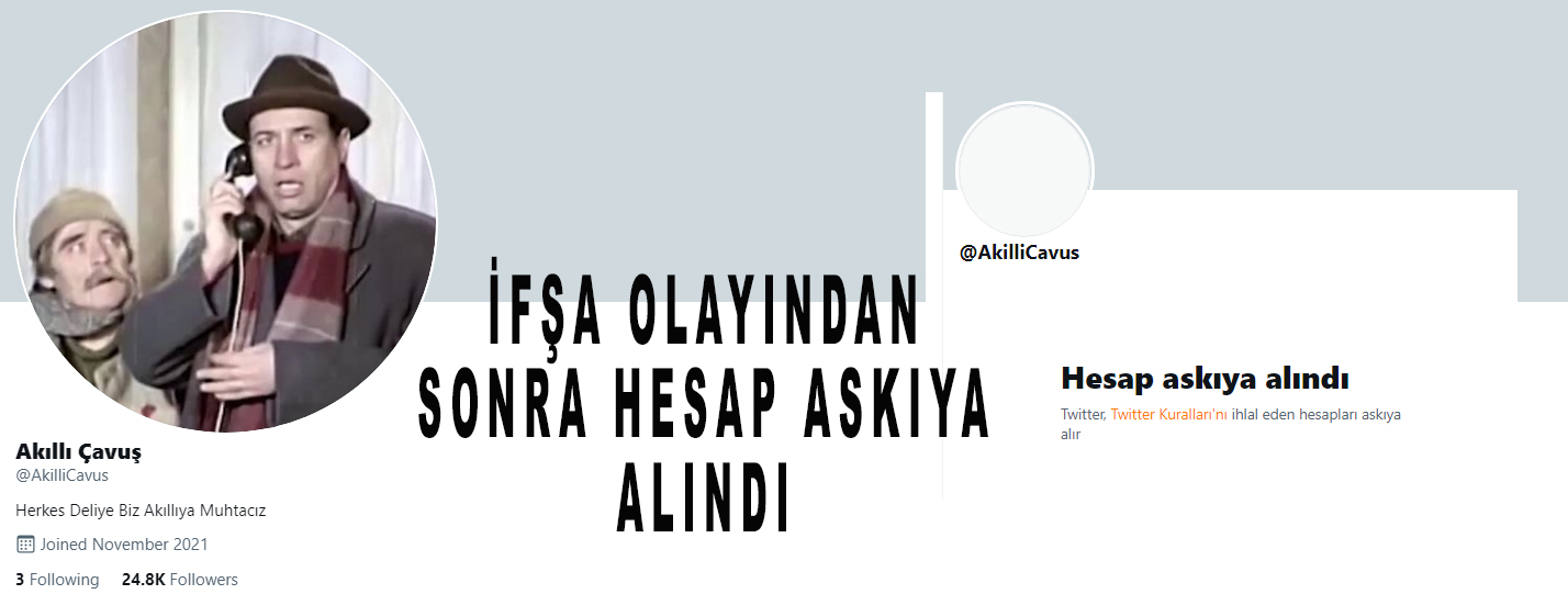 Akıllı Cavuş Twiiter hesabı askıya alındı, Ak Partili Mücahit Birinci'ye ait olduğu iddia edilen yazışmaları ifşa etmişti!