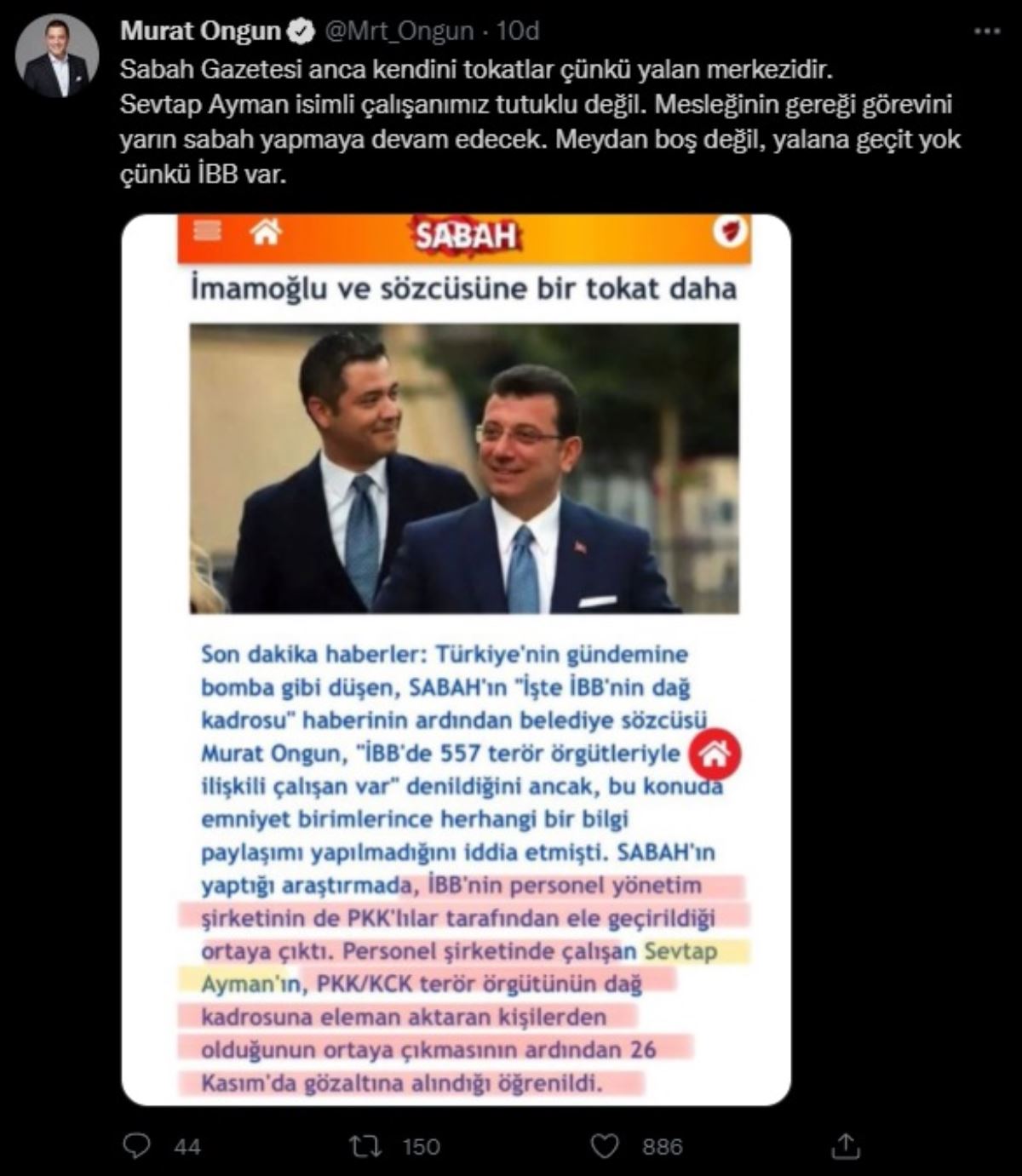 Sabah Gazetesi yalan merkezidir, Ulusal güvenlik için soruyoruz; kim bu Sabah Gazetesi yalan merkezidir, Ulusal güvenlik için soruyoruz; kim bu 557 kişi?kişi?