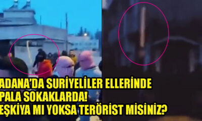 Adana'da Suriyeliler ellerinde pala