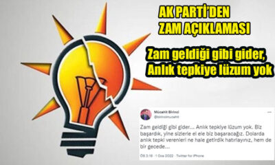 Ak Partiden zamlar için açıklama: Zam geldiği gibi gider, Anlık tepkiye lüzum yok