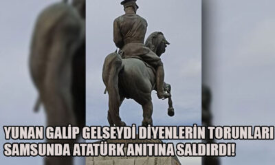 Samsun'da Atatürk Anıtına saldırı