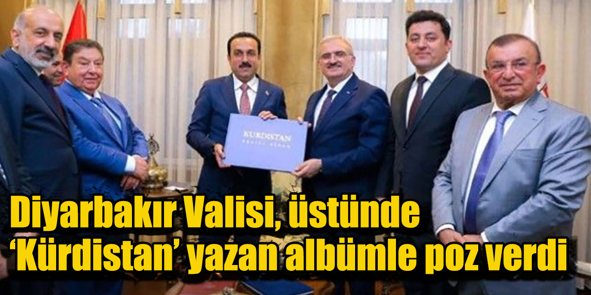 Diyarbakır Valisi, üstünde ‘Kürdistan’ yazan albümle poz verdi