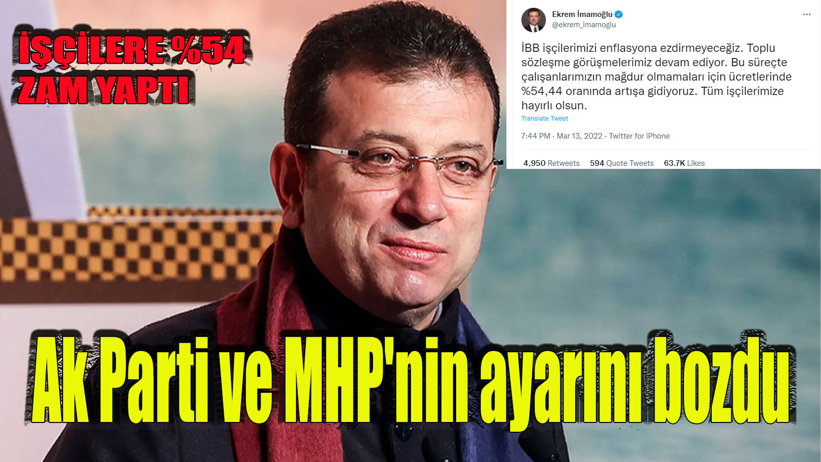 Başkan Ekrem İmamoğlu'ndan yüzde 54 zam, İşçileri sevindirdi! Ak Parti ve MHP'nin ayarını bozdu!