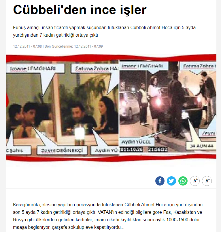 cübbeli ahmet fuhuş