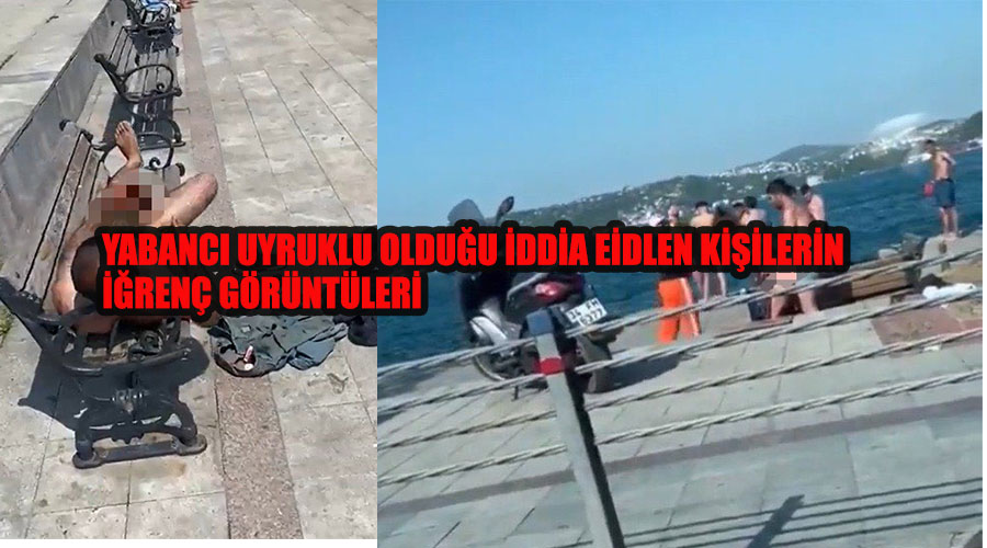 Bebek sahilin 'de yabancı uyruklu olduğu belirtilen yabancı uyrukluların tepki çeken görüntüleri!