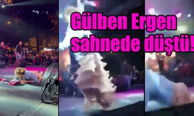 Gülben Ergen sahnede düştü!