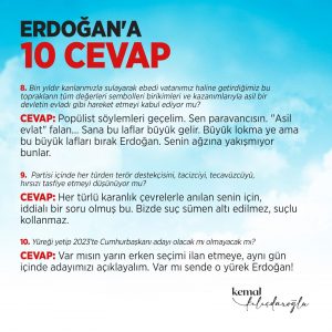 Kemal Kılıçdaroğlu Erdoğan'ın 10 sorusuna cevap