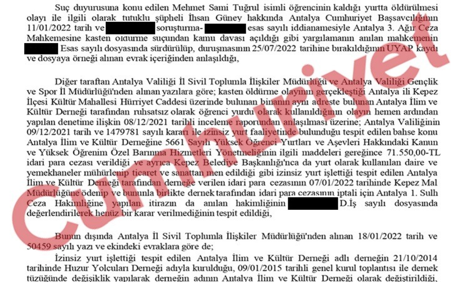 Nakşibendilerin Erenköy koluna bağlı Alim-Der'e sadece para cezası verilmiş