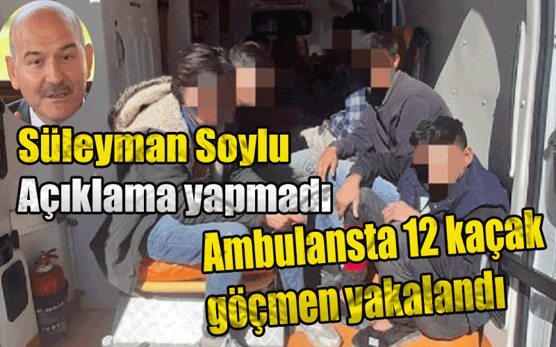 Ağrı'da özel şirkete ait ambulansta 12 kaçak göçmen yakalandı! Afganistan uyruklular!