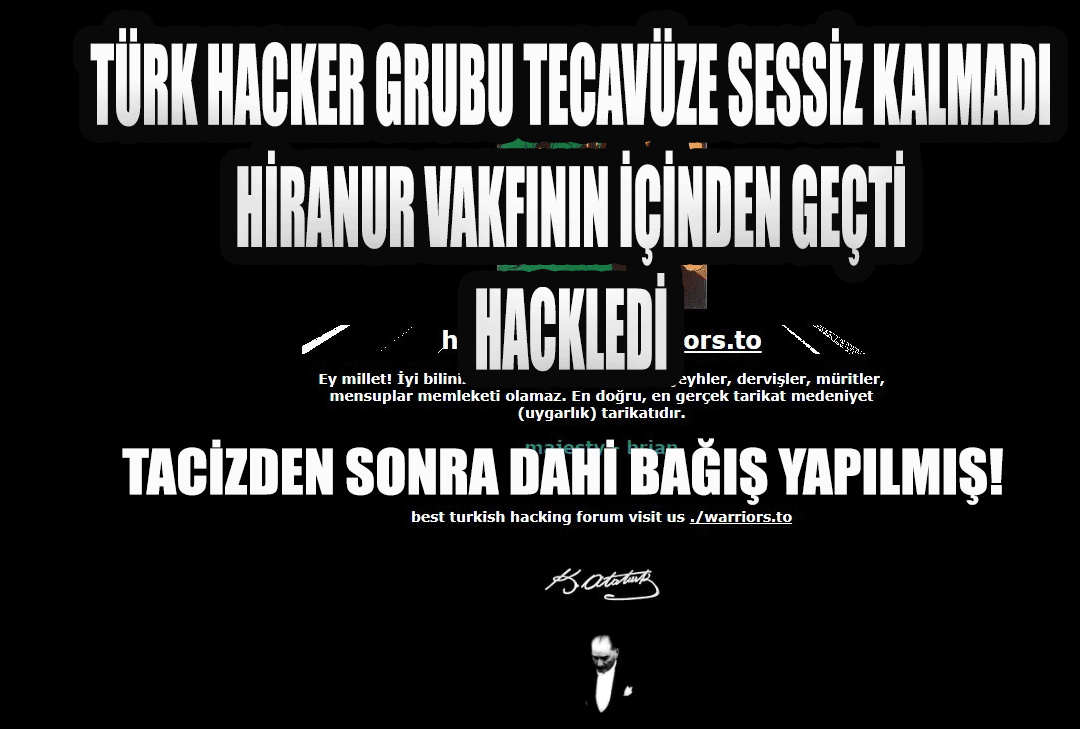 Warriors hacker grubu Hiranur Vakfının içinden geçti! Pedofili Yuvası Hiranur Vakfı hacklendi, bağışçıların bilgileri ortaya saçıldı