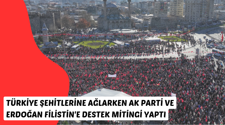 Türkiye şehitlerine ağlarken Ak Parti ve Erdoğan Filistin'e destek mitingi yaptı